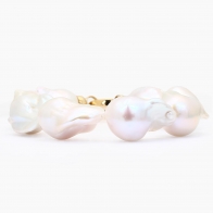 Isara baroque white freshwater pearl strand bracelet