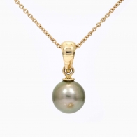 Coralia black Tahitian pearl drop necklace