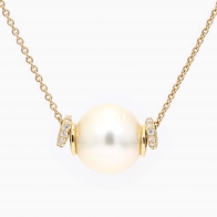 Carrie white South Sea pearl and white diamond necklace