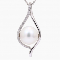 Embrace white South Sea pearl and white diamond pendant