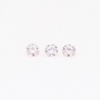 0.12 Carat trio of round cut Argyle pink diamonds