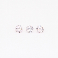 0.12 Carat trio of round cut NCP Argyle pink diamonds