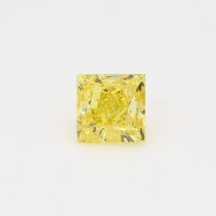 1.01 Carat princess cut GIA certified fancy vivid yellow diamond