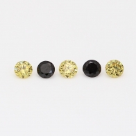 0.22 Total parcel of round cut yellow and black diamonds