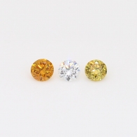 0.26 Total carat trio of round-cut rainbow diamonds
