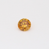 0.34 Carat round-cut fancy orange diamond