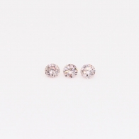 0.025 Total carat trio of round-cut FP Argyle pink diamonds