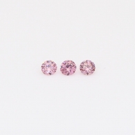 0.07 Total carat trio of round-cut FIPP Argyle pink diamonds