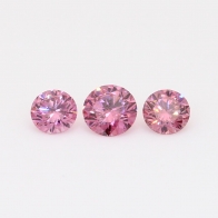 0.59 Total carat trio of round-cut GIA certified 2PR Argyle certified pink diamonds