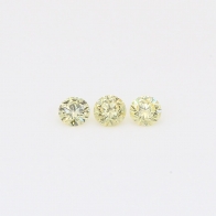 0.18 Total carat trio of round-cut fancy yellow diamonds