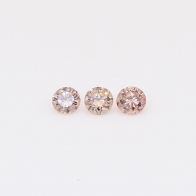 0.18 Total carat trio of round-cut intense pink champagne diamonds