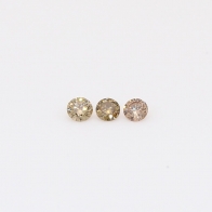 0.09 Total carat trio of round-cut champagne diamonds