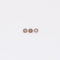 0.027 Total carat trio of round-cut champagne diamonds