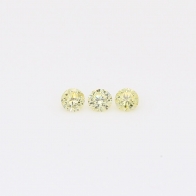 0.105 Total carat trio of round-cut fancy yellow diamonds