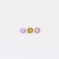 0.06 Total carat trio of round-cut rainbow diamonds