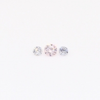 0.075 Total carat trio of round-cut BL1 and FPP Argyle pink diamonds