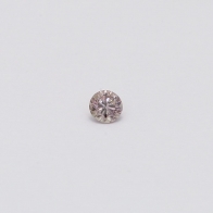 0.08 Carat round-cut fancy light orange pink diamond