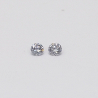 0.10 Total carat pair of round cut BL2 Argyle blue diamonds
