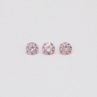 0.15 Total carat trio of round cut FPP Argyle pink diamonds