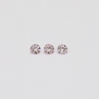 0.09 Total carat trio of round cut Argyle pink diamonds
