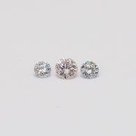 0.165 Total carat trio parcel of round cut Argyle pink and blue diamonds