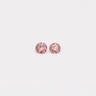 0.06 Carat pair of round cut 3PR Argyle pink diamonds