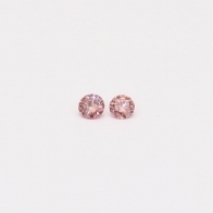 0.06 Carat pair of round cut 3PR Argyle pink diamonds