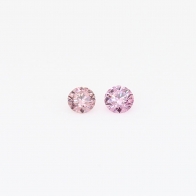 0.10 Total carat pair of round cut 6PP Argyle pink diamonds