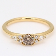 Cedar champagne and white diamond ring