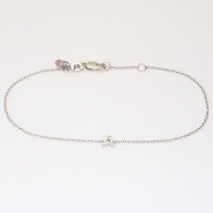 Lexicon white diamond sterling silver initial bracelet