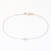 Lexicon white diamond sterling silver initial bracelet
