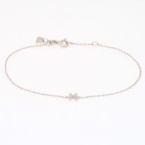 Lexicon white diamond white gold initial bracelet