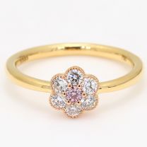 Melrose Argyle pink and white diamond flower ring
