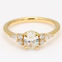 Moritz oval round and marquise cut white diamond engagement ring