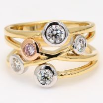 Bubbles white and Argyle pink diamond dress ring