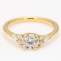 Moritz round and pear cut white diamond engagement ring