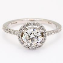 Everly white diamond halo engagement ring
