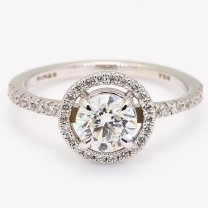 Everly white diamond halo engagement ring