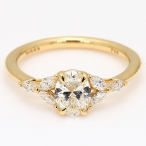 Hera oval and marquise-cut white diamond engagement ring