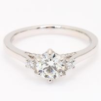 Monet white three stone diamond bridge engagement ring
