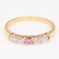 Zalira Argyle pink and white diamond five stone ring