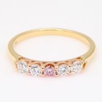 Zalira Argyle pink and white diamond five stone ring