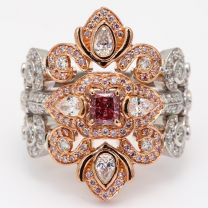 The Ninas Sovereign Crescendo Exhibition Argyle pink diamond jacket and engagement ring set