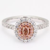 Mirror Argyle pink diamond halo ring