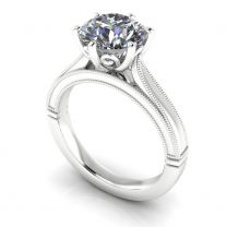 Crawford vintage inspired cathedral diamond engagement ring