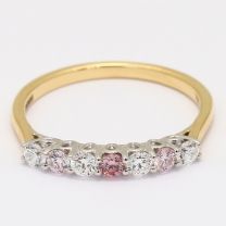 Rosalina seven stone white and Argyle pink diamond ring