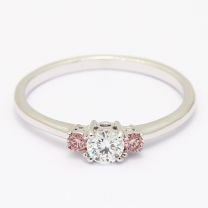 Lily Argyle Pink and White Diamond Engagement Ring