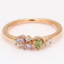 Carousel rainbow diamond cluster ring