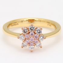 Precious Argyle pink diamond flower cluster halo ring