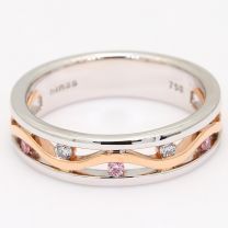 Two Journey Together Argyle pink and Argyle blue diamond ring